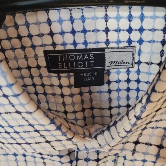 Thomas Elliott Milan Made in Italy Long Sleeve French Cuff Sz M Dress Shirt - Picture 5 of 15